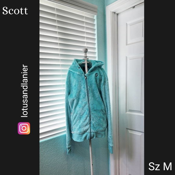 Scott Sports Fluffy Aqua Hoodie Sz Medium - Picture 1 of 8